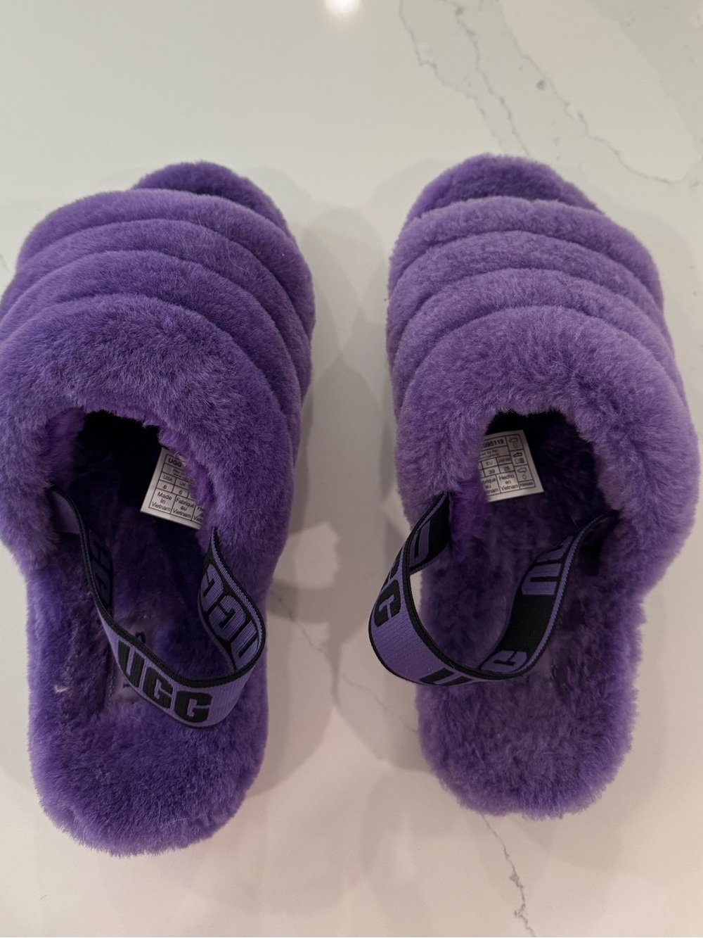 UGG Women's Purple Plush Slip-On Slippers